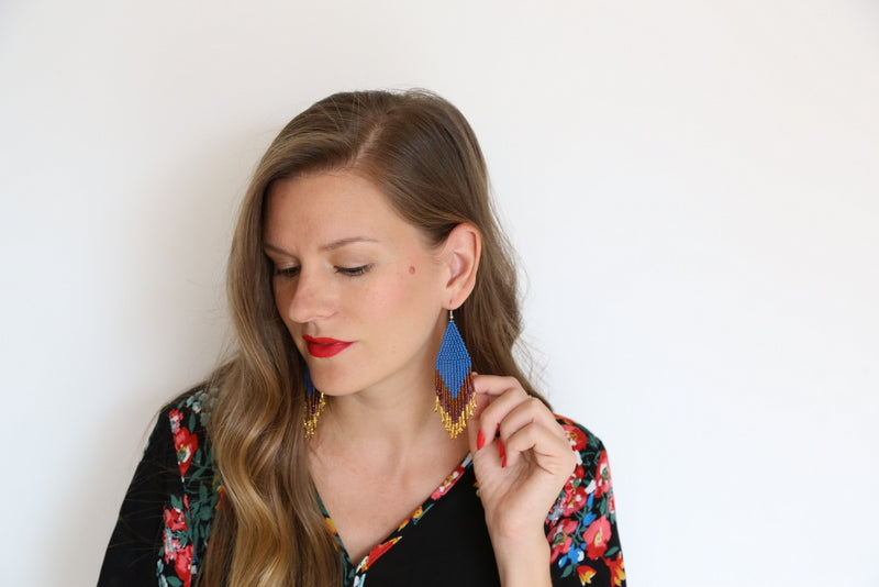 Peacock Embera Earrings