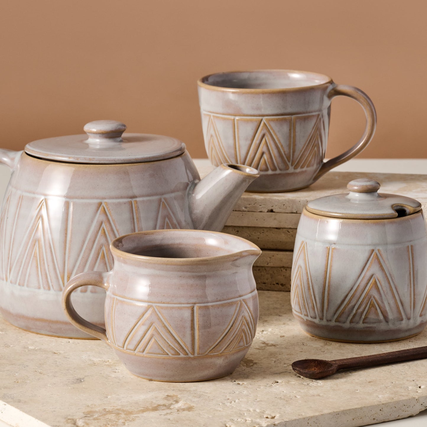Mountain Peaks Ceramic Cream and Sugar Set
