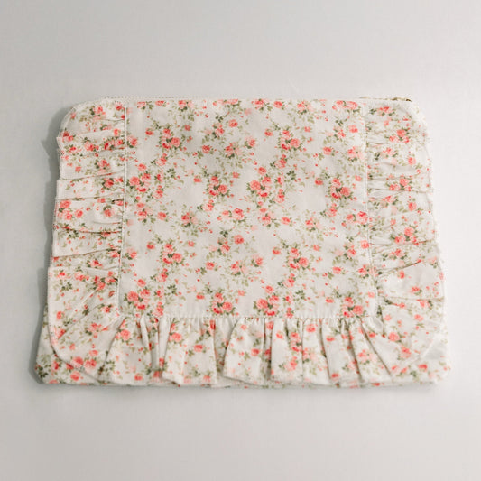Vintage-Inspired Floral Pouch- Evening Primrose