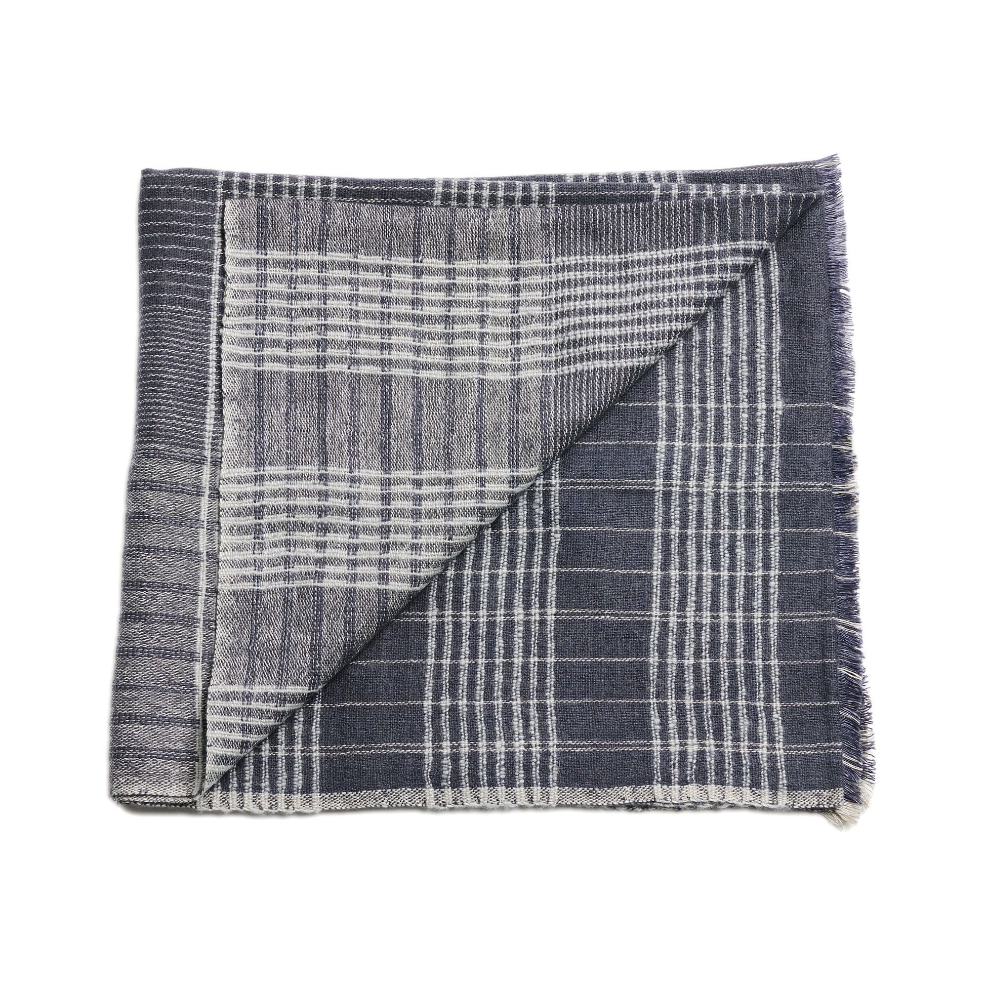 Silica Rose In Shades of Salmon Gray Stripes Pattern Soft Handwoven Merino Throw