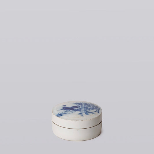 Blue and White Porcelain Pheasant Pair Ink Box