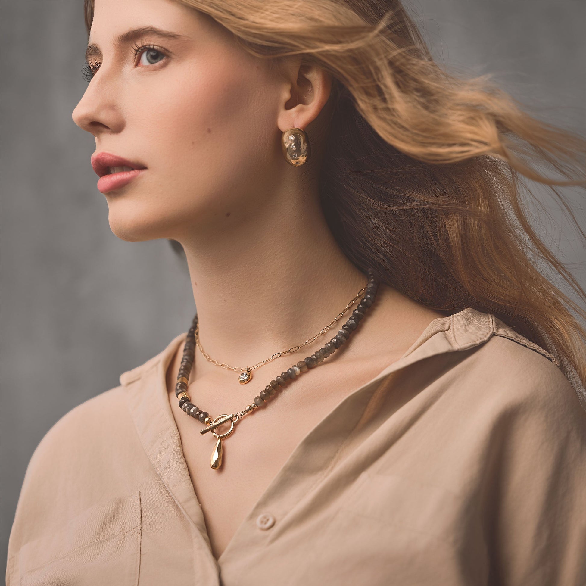 Petite Aura Necklace with Gold Filled Chain