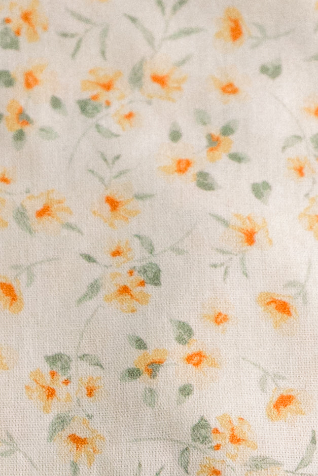 Vintage-Inspired Floral Pouch-Lemon Blossoms
