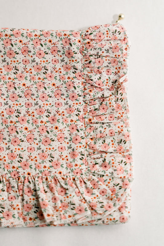 Vintage-Inspired Floral Pouch-Coquelicot