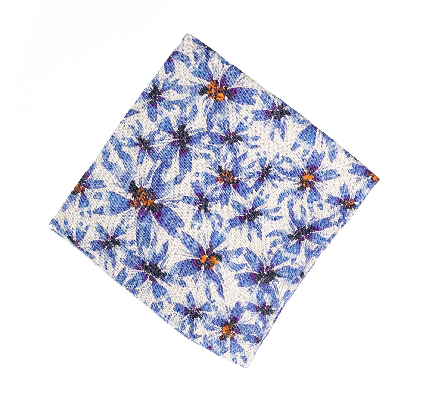 6 Organic Linen Napkins in Blue Harem