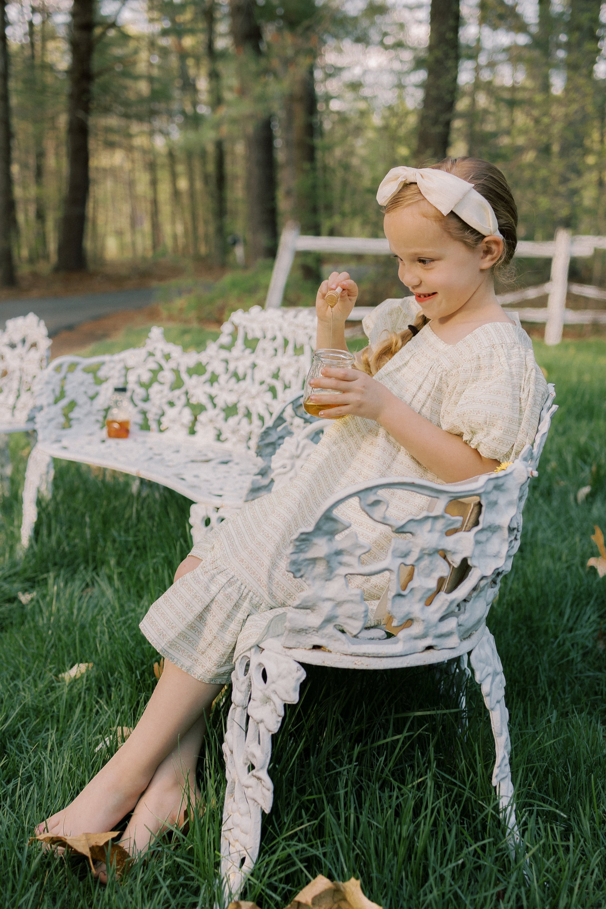 Ruffle Hem Weekend Dress-Blush Vine Stripe