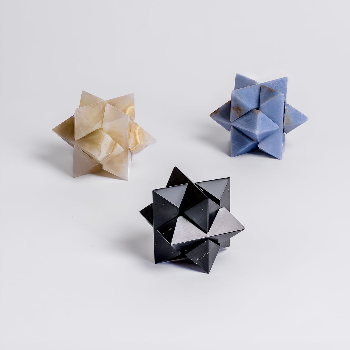 Burr Star 3D gemstone puzzle Blue Angelite