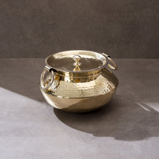 Brass Indian Style Wok/ Brass Soup Pot