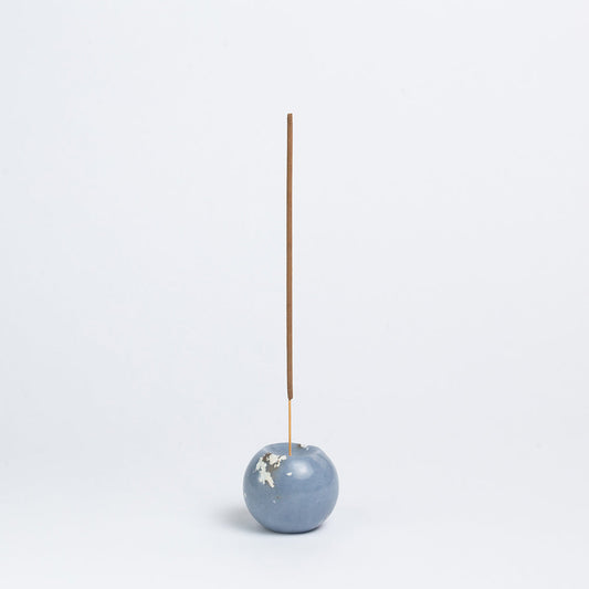 Gemstone sphere incense holder Celestine