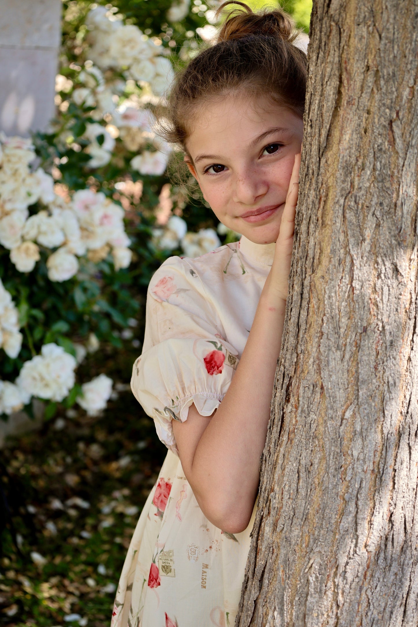 The Madeleine Dress-Ivory Bloom