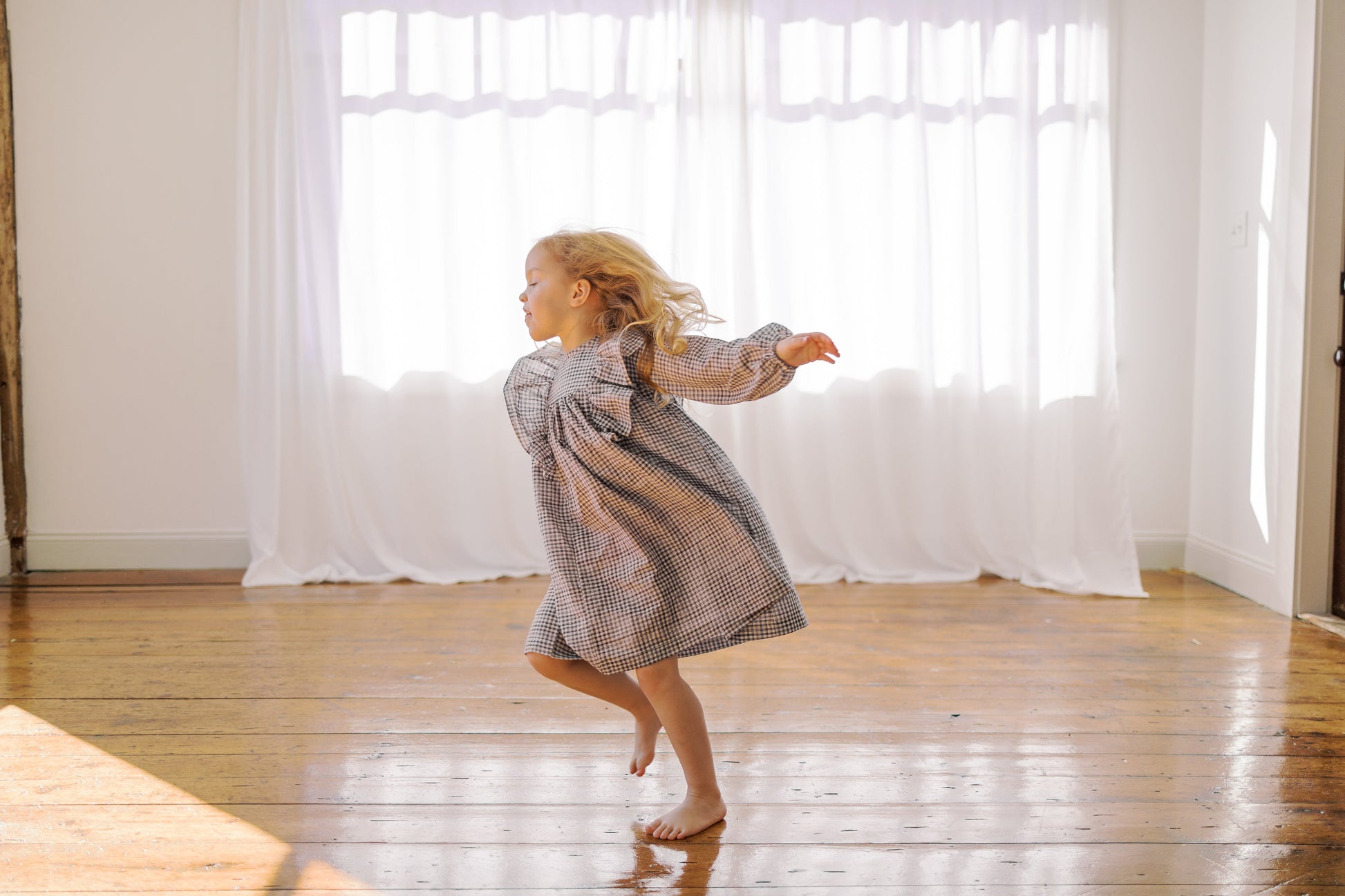 Colly Dress- Amethyst Blue Check