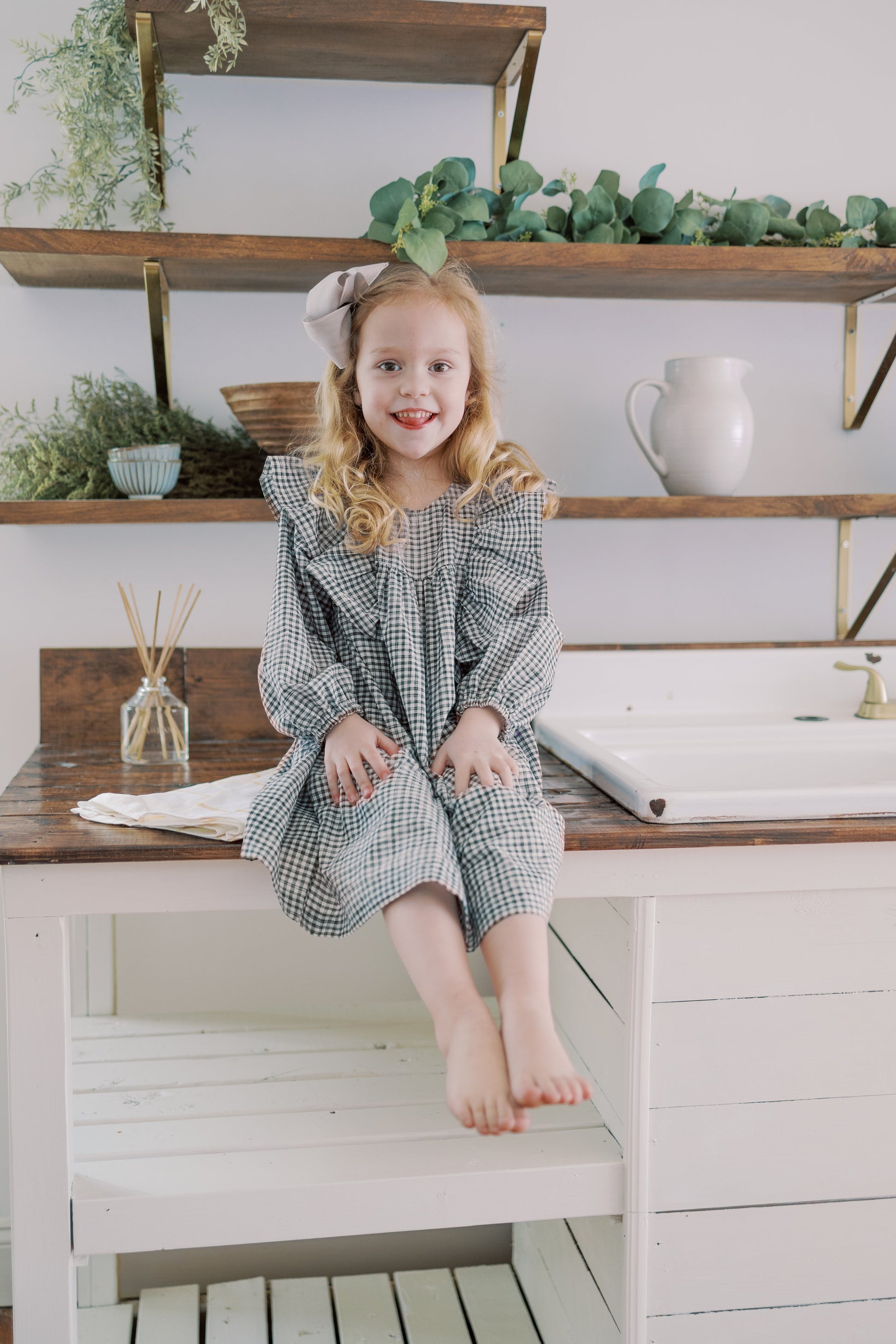 Colly Dress- Amethyst Blue Check