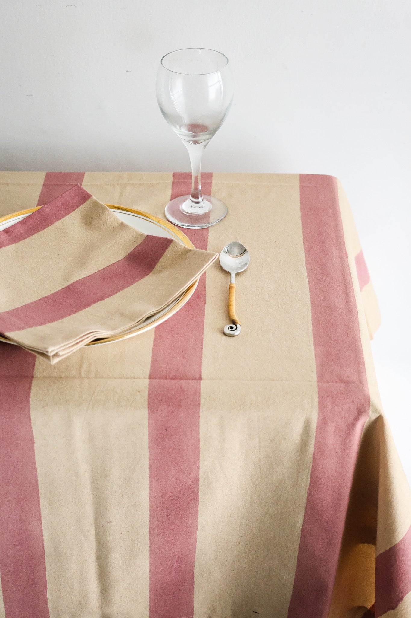 Oh ! Stripes (Rose) Block Print Napkin