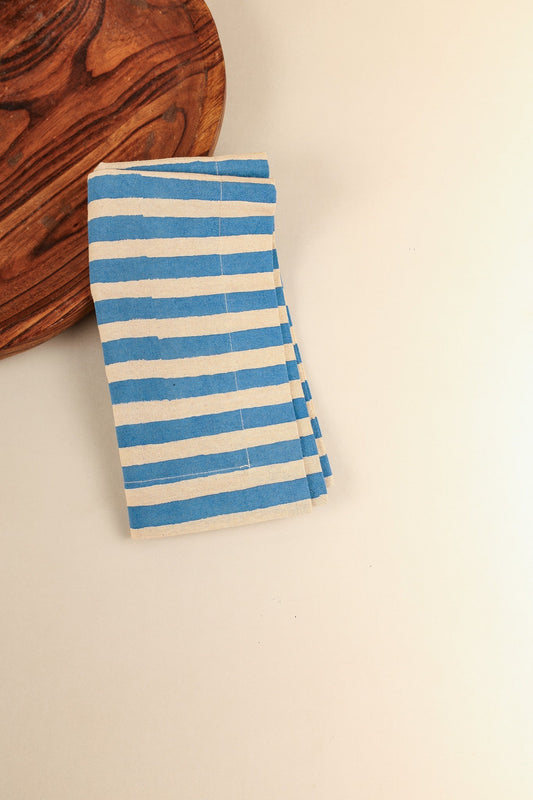 Oh ! Stripes (Blue) Block Print Napkin