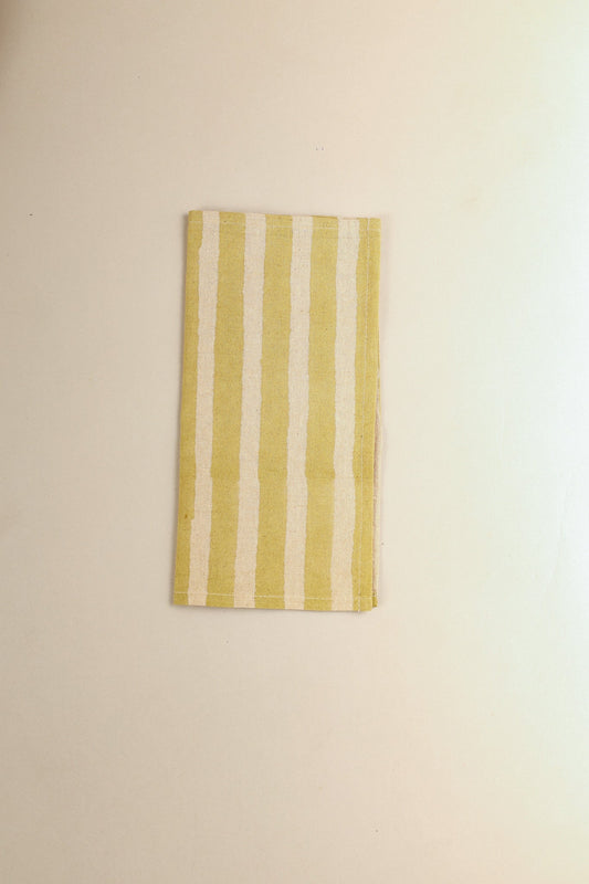 Oh ! Stripes (Lime) Block Print Napkin