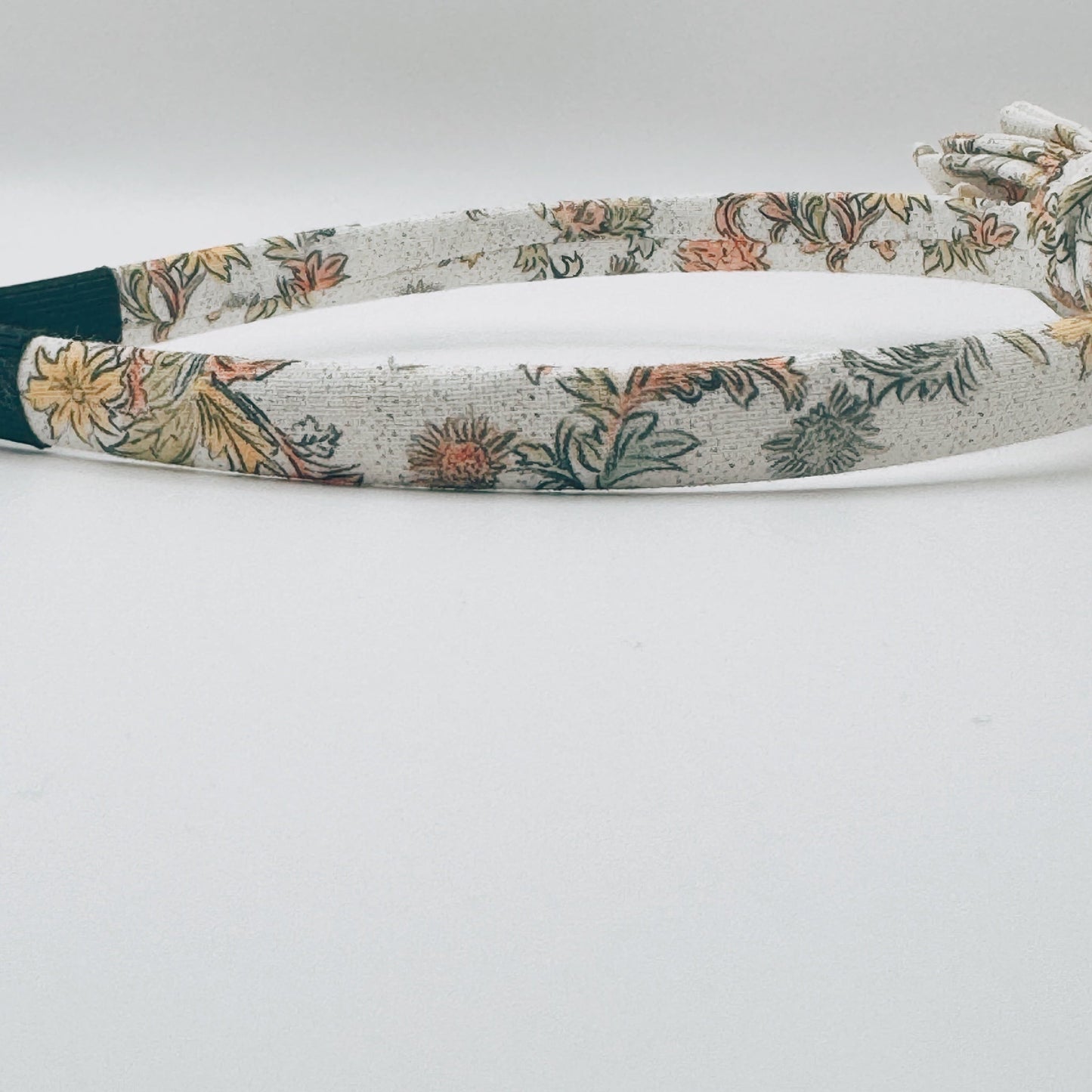 Three Little Bows Headband- Mustard Sage Bloom
