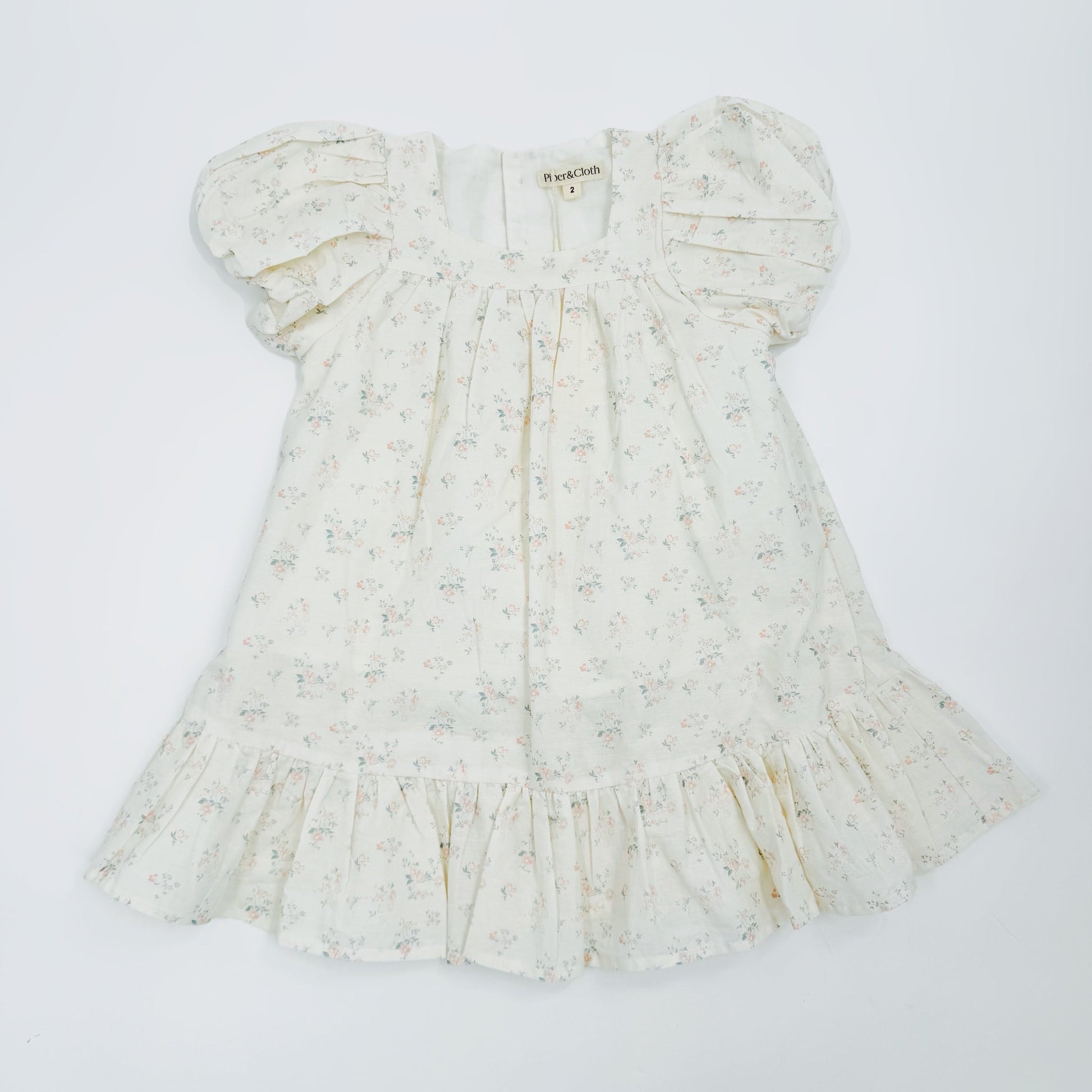 Ruffle Hem Weekend Dress-Cottage Floral