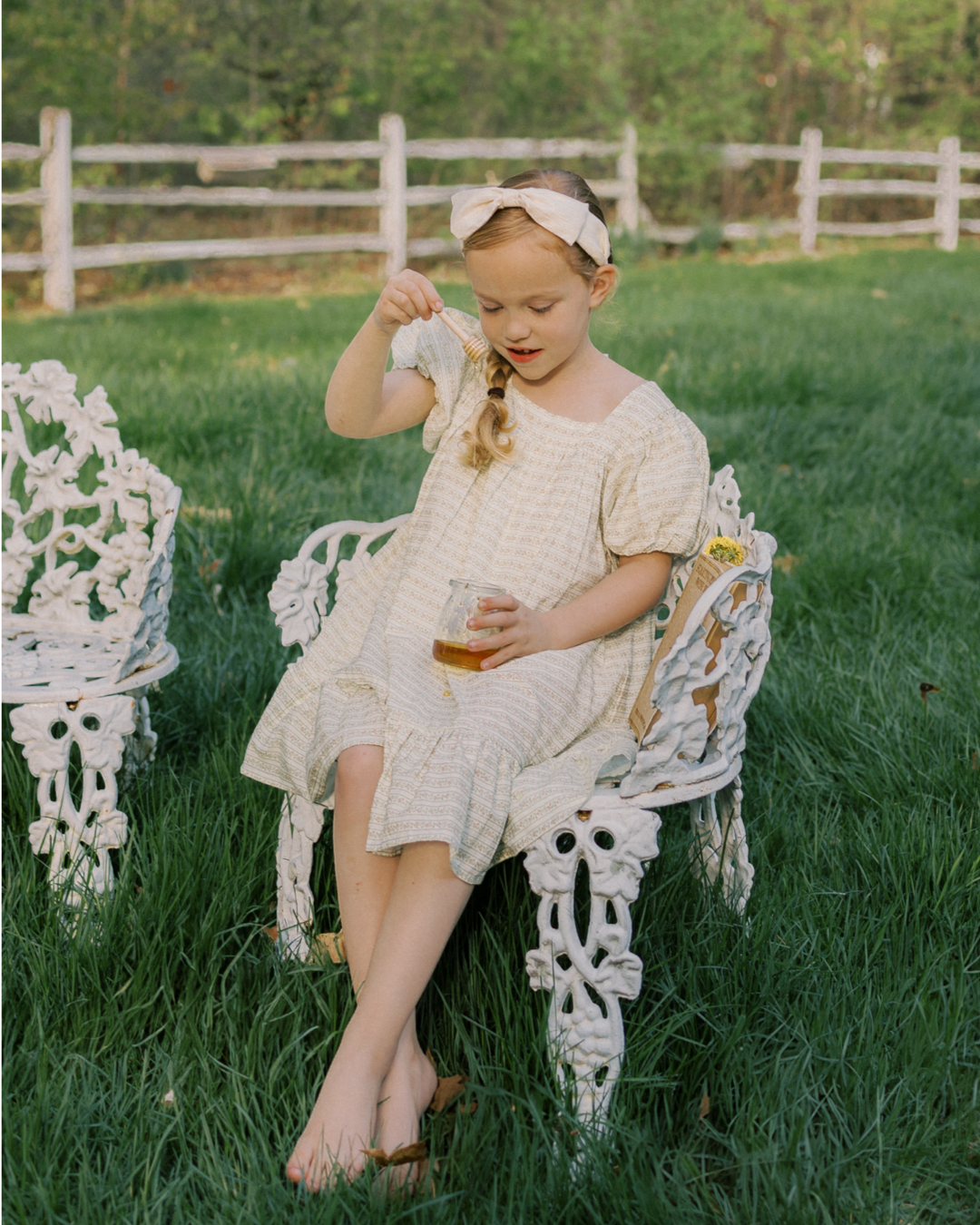 Ruffle Hem Weekend Dress-Blush Vine Stripe