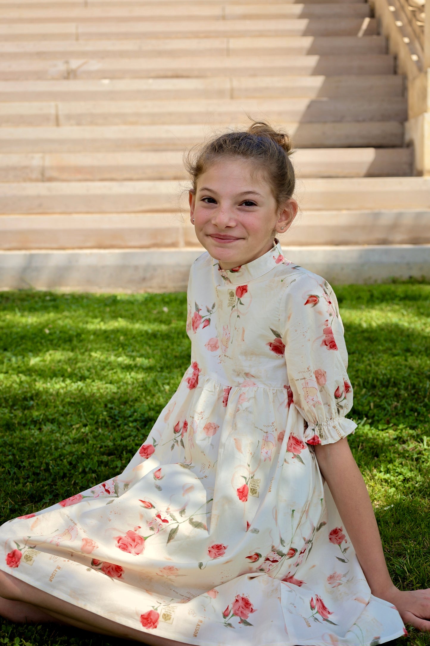 The Madeleine Dress-Ivory Bloom