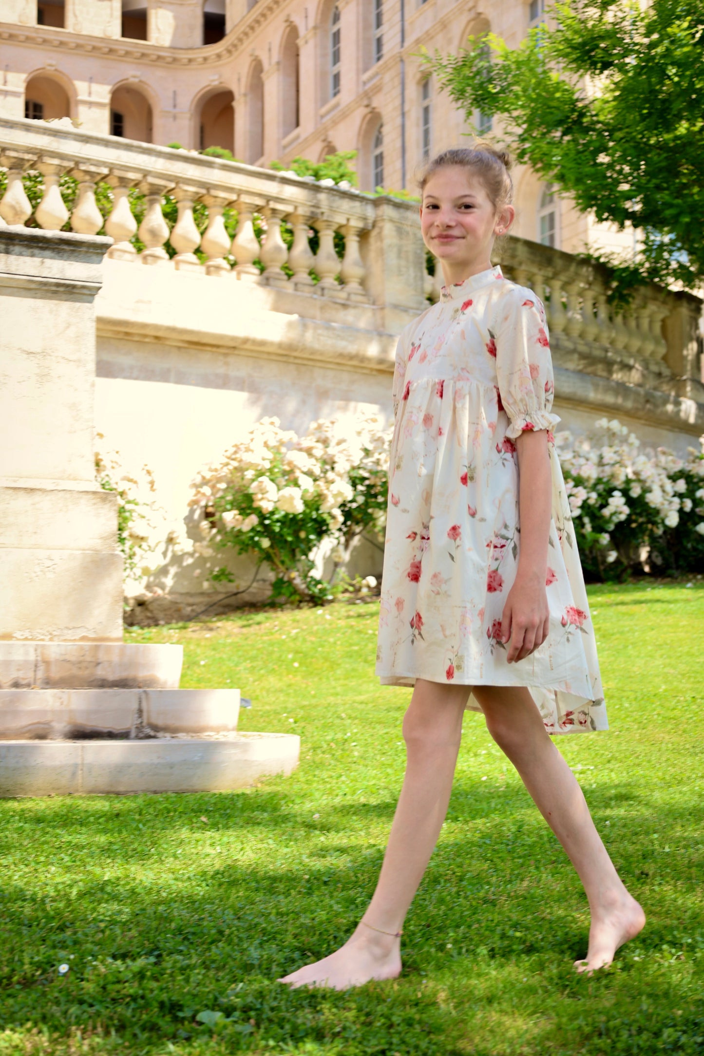 The Madeleine Dress-Ivory Bloom