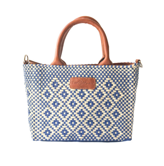 Mixte Small Woven Crossbody Bag - Tan Leather