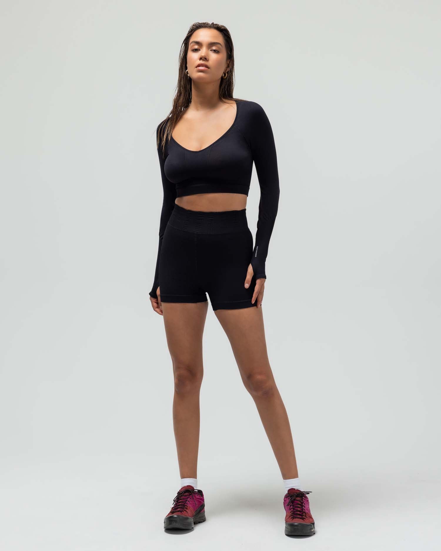 RIBBED BIKER SHORT