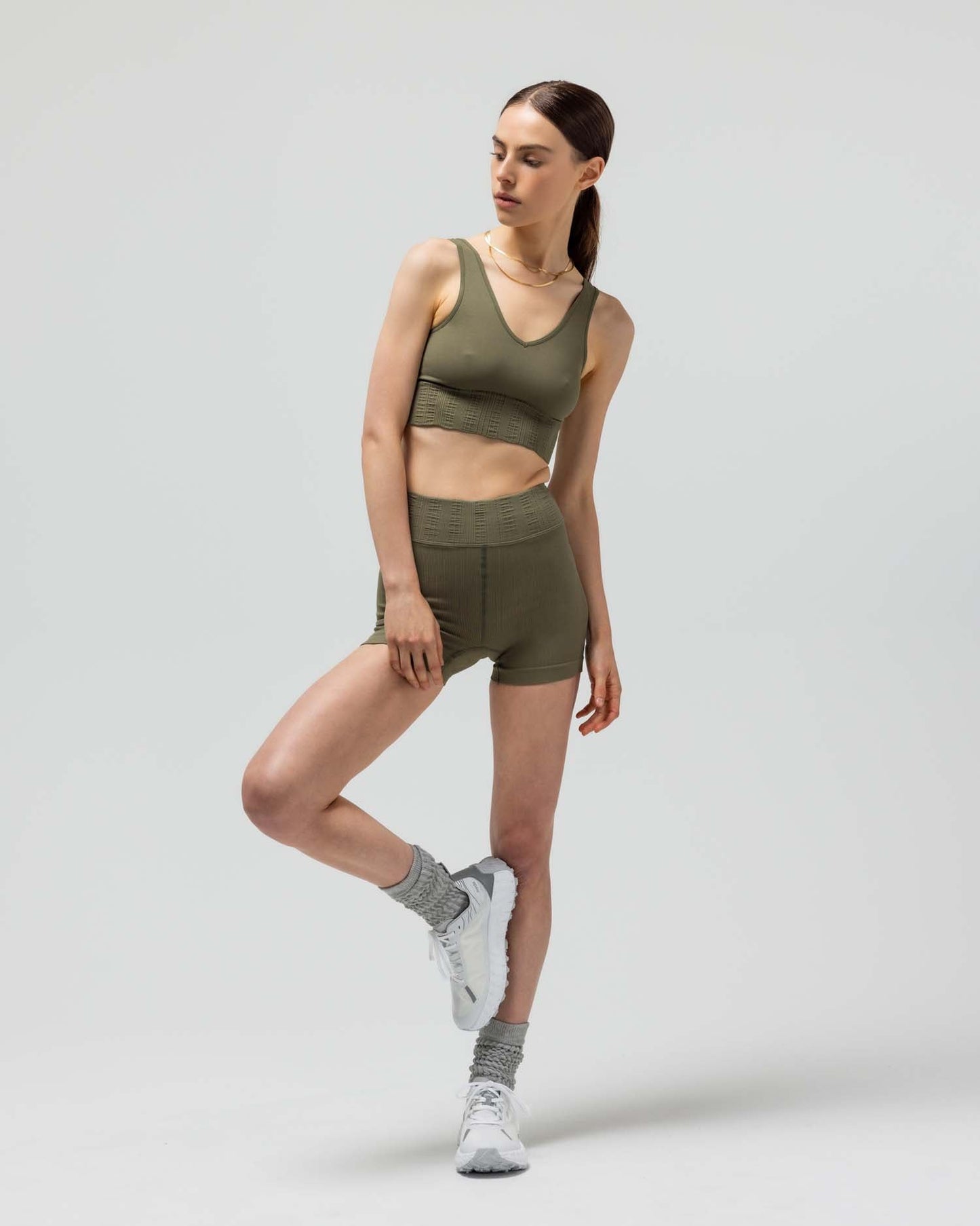 RIBBED BIKER SHORT