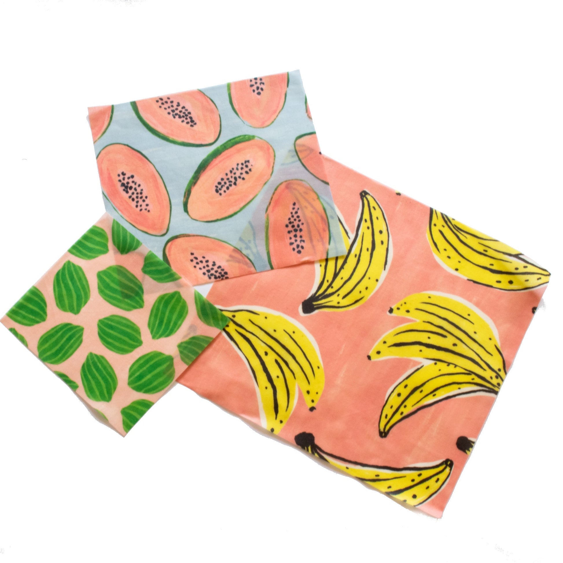 Beeswax Wrap In Fruit Print- 3 pack