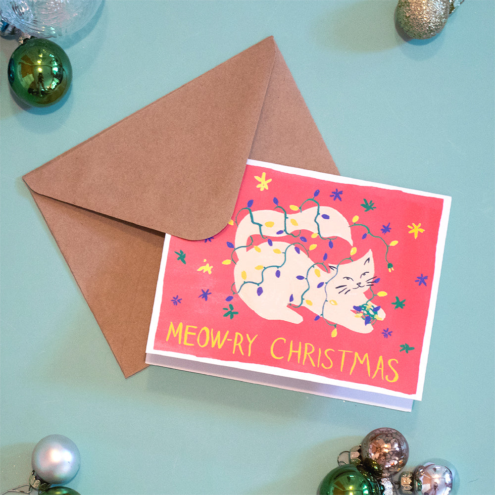 Cat Holiday Cards 12- pack