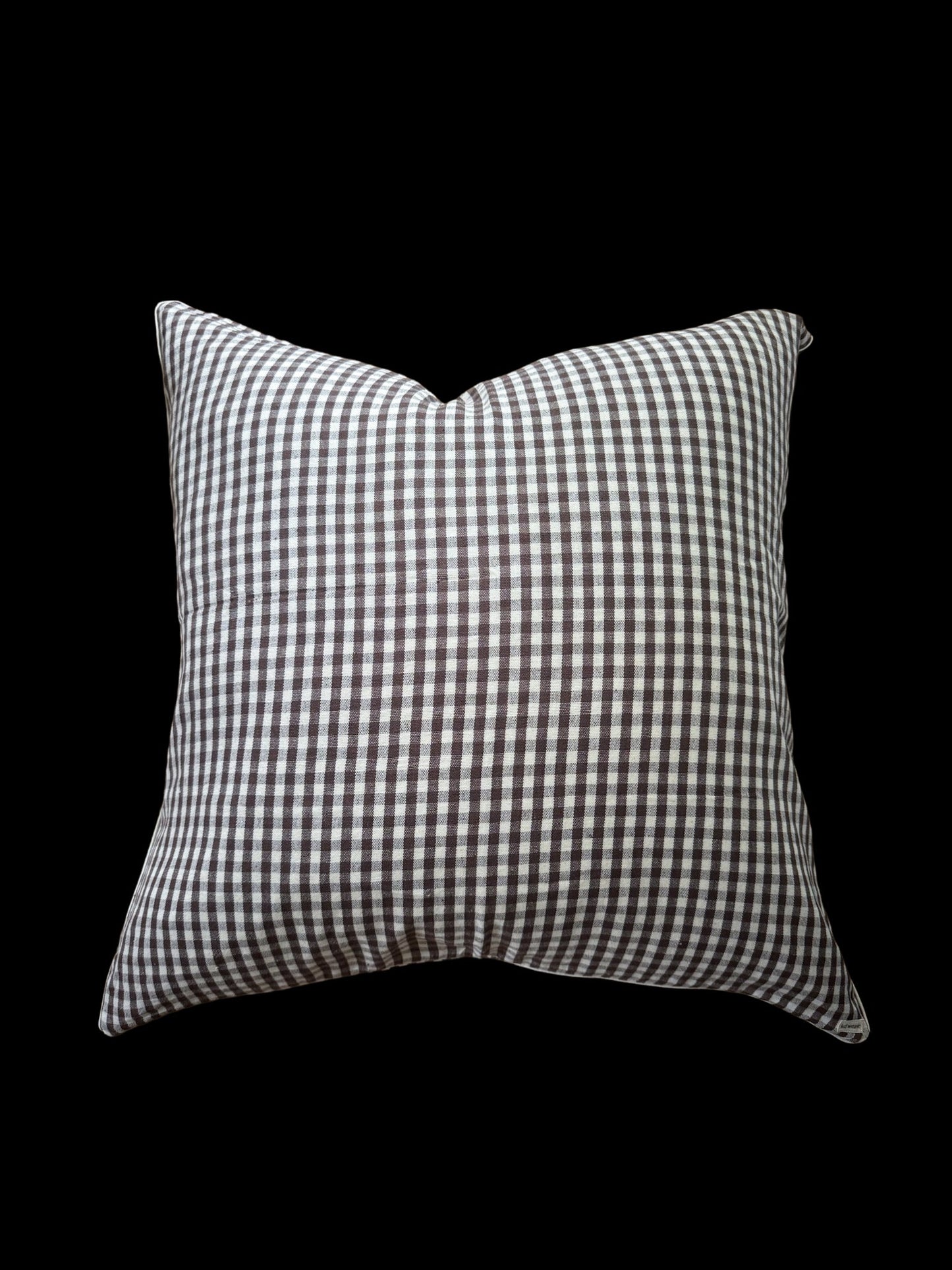 Chocolate Gingham Pillow Cover