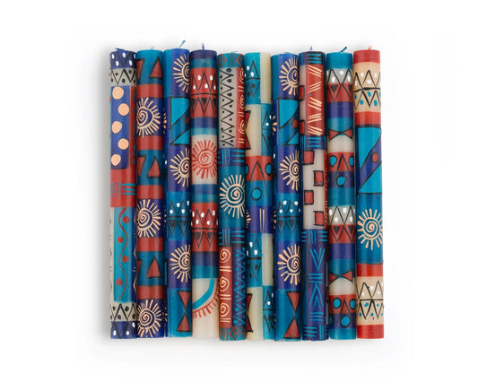 African Sky Painted Candles