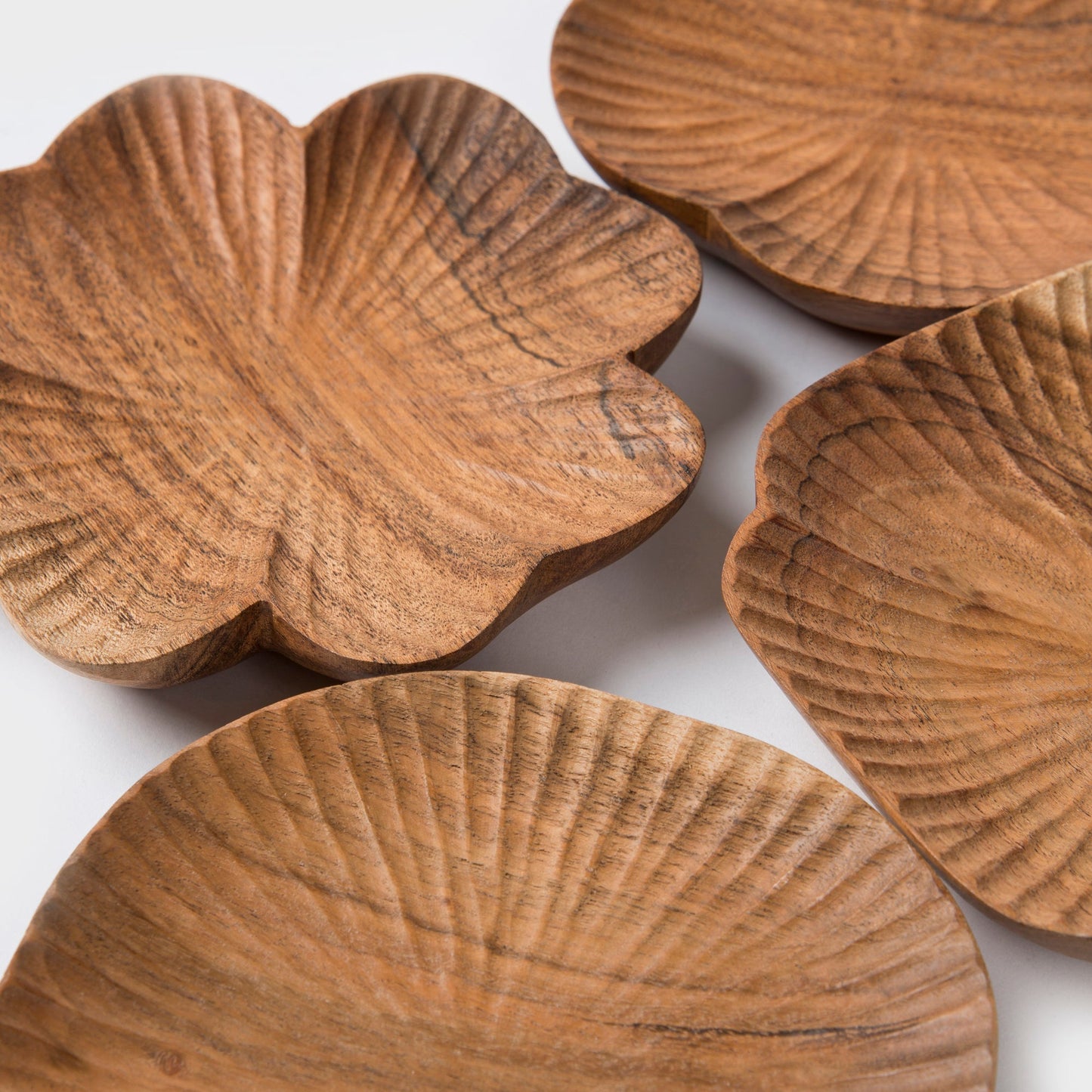 Handcarved Wooden Trinket Trays Gift Set