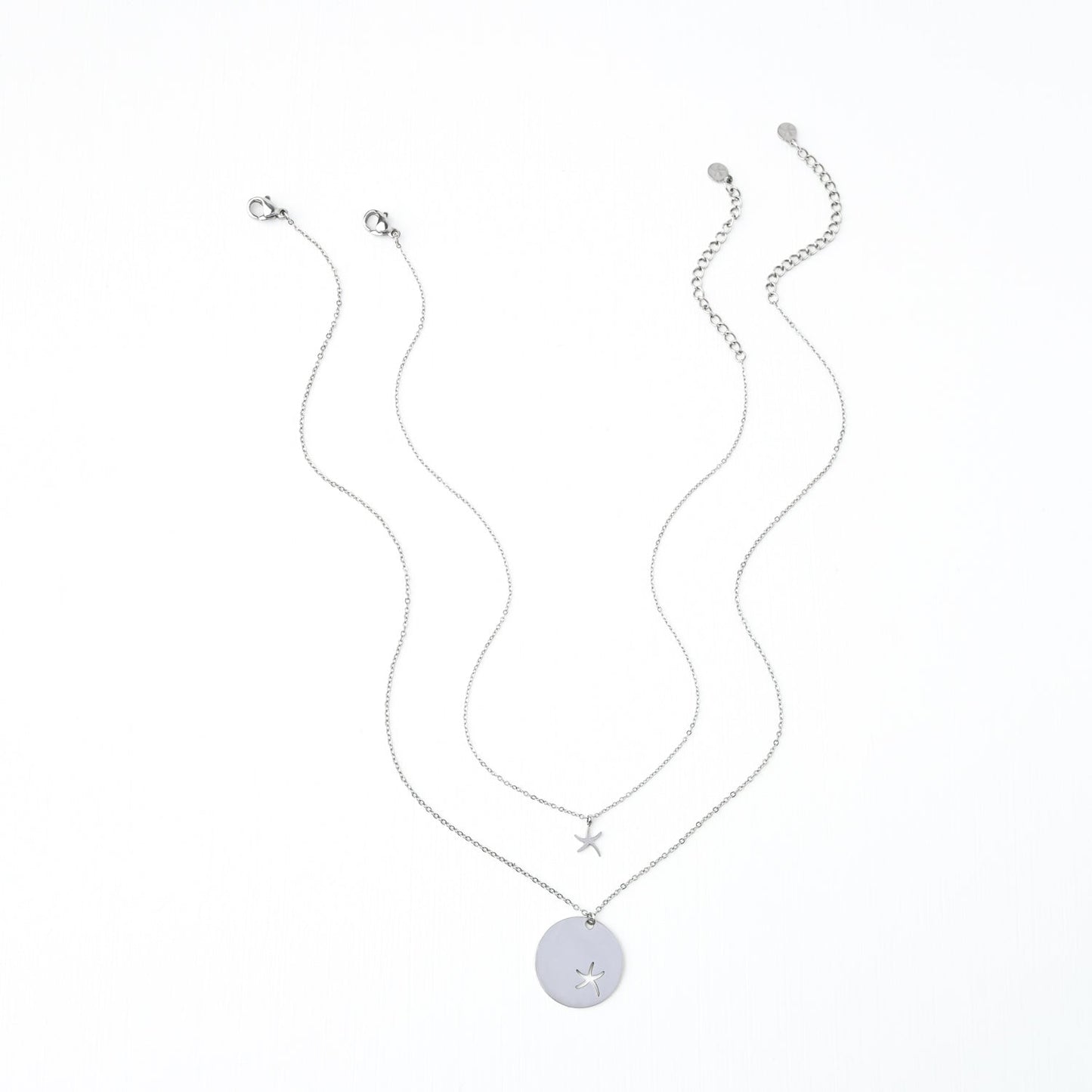Community Silver Starfish Pendant Necklace Set