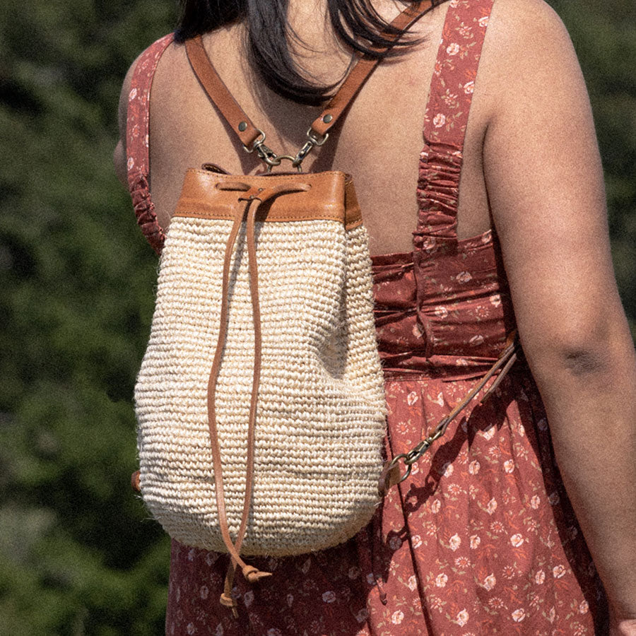 Transito Woven Mini Backpack | Natural