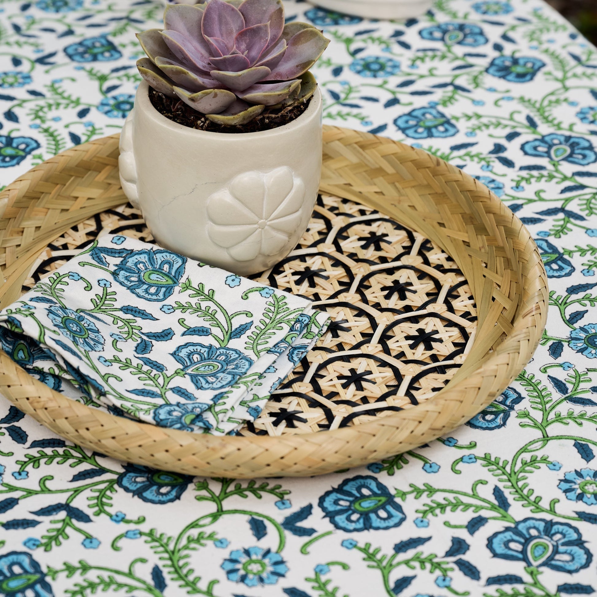 Phu An Bamboo Basket with Black - 10.5