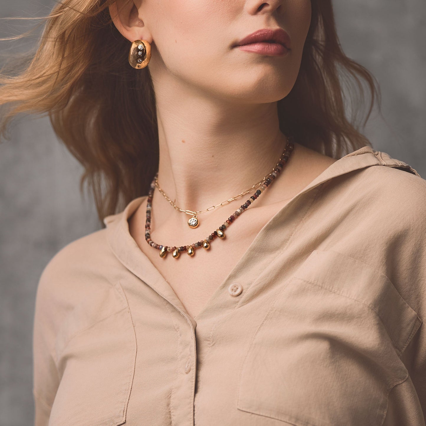 Petite Aura Necklace with Gold Filled Chain