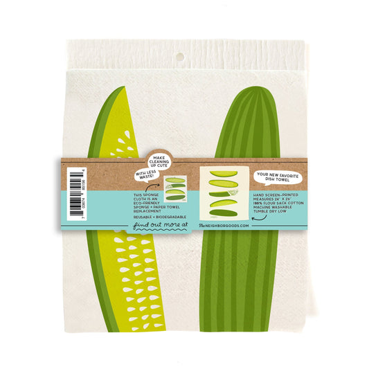 Pickle Dish Towel + Sponge Cloth Gift Set