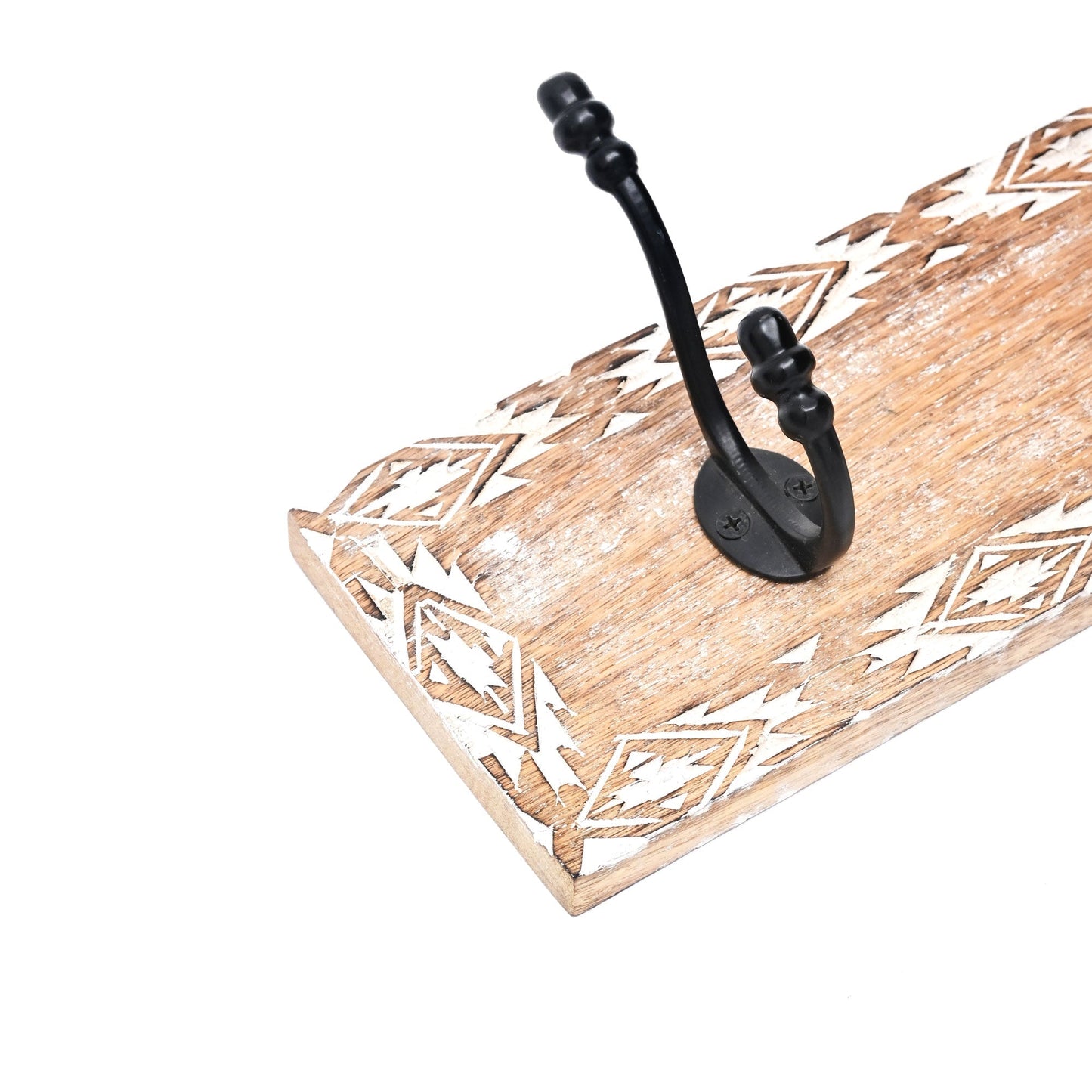 White Wash Wall Hook | Mango Wood | Wooden Hook for Décor
