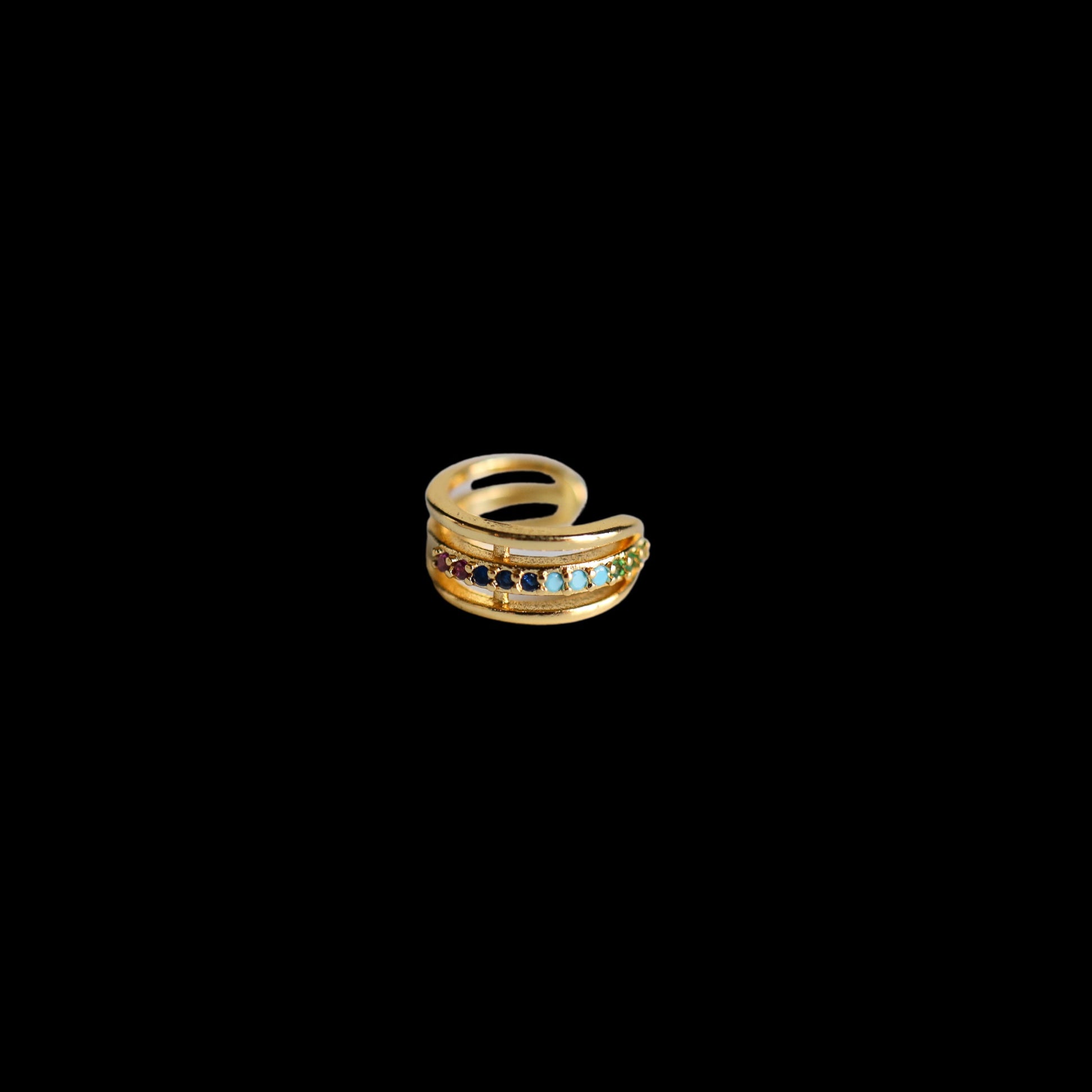 Ear Cuff 3 Row Multi
