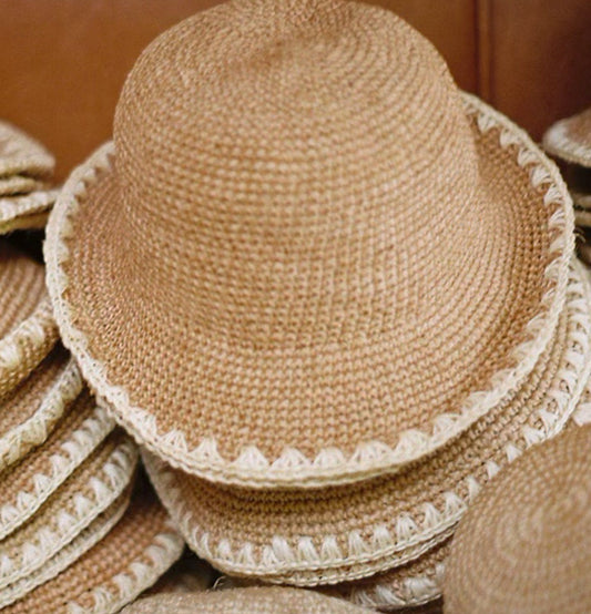 Summer Bucket Hat - Trimmed Natural
