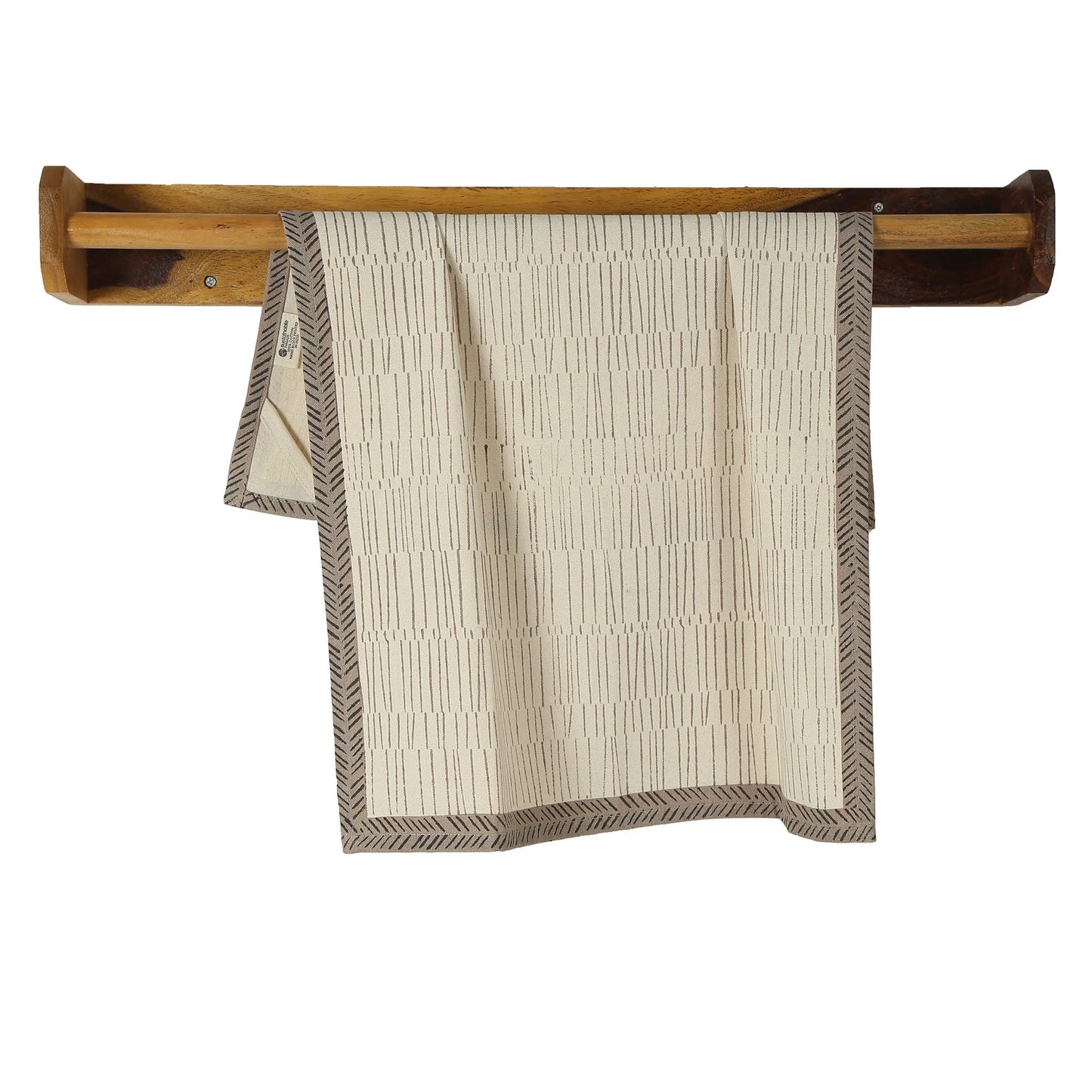 TEA BREAK – Set of 2 Hand Block Printed Kitchen Towels – Kora Cotton – Fair Trade – Artisan Made