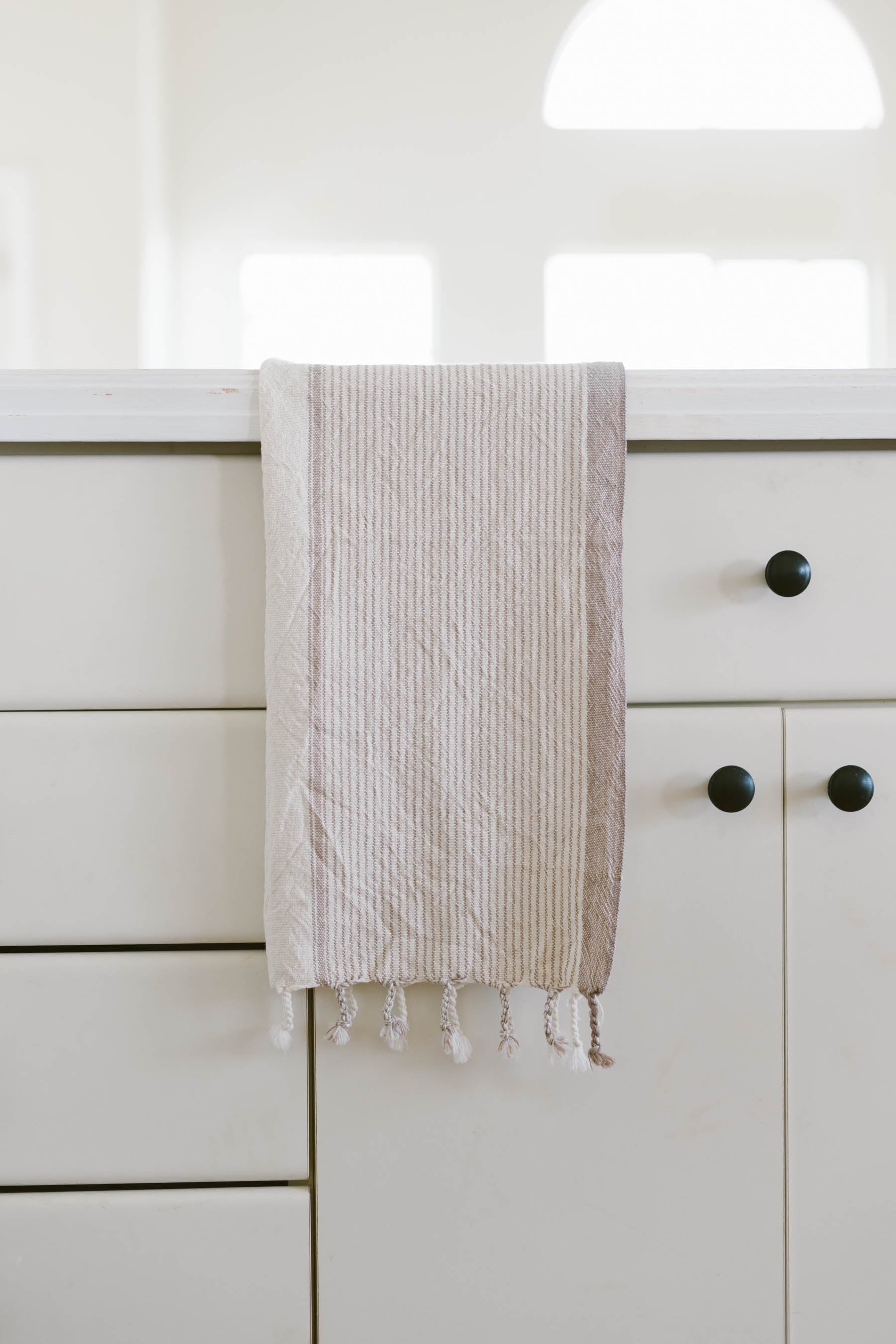 Ivory Caramel Tribeca Hand Towel