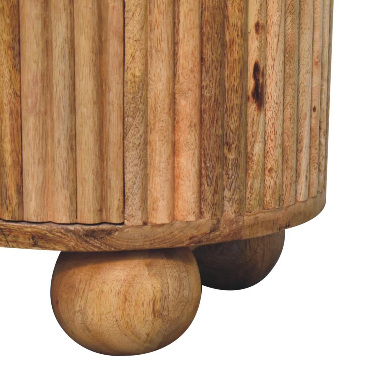 Solid Wood Soba Ball 3-Drawer Bedside Table