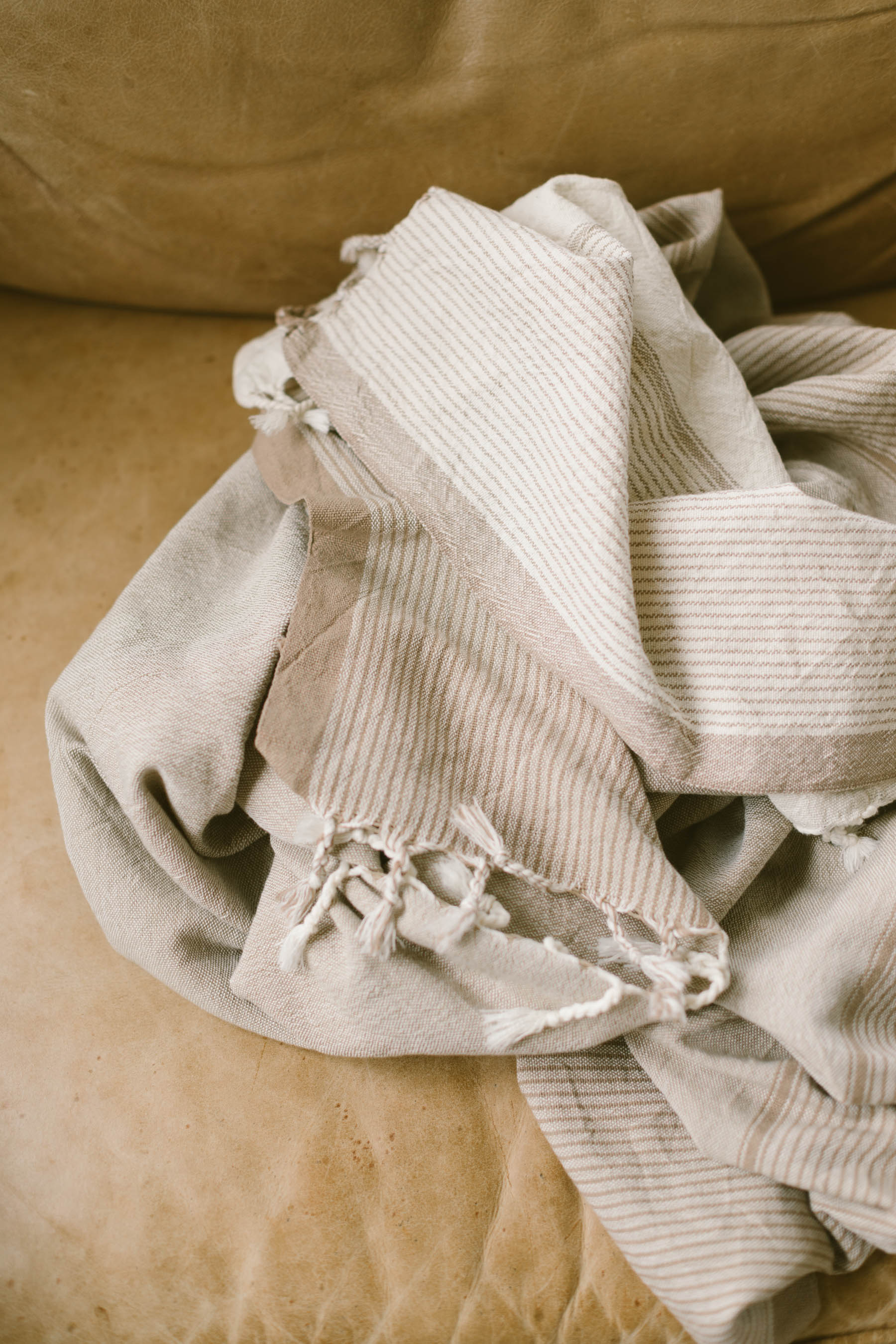 Ivory Caramel Tribeca Hand Towel