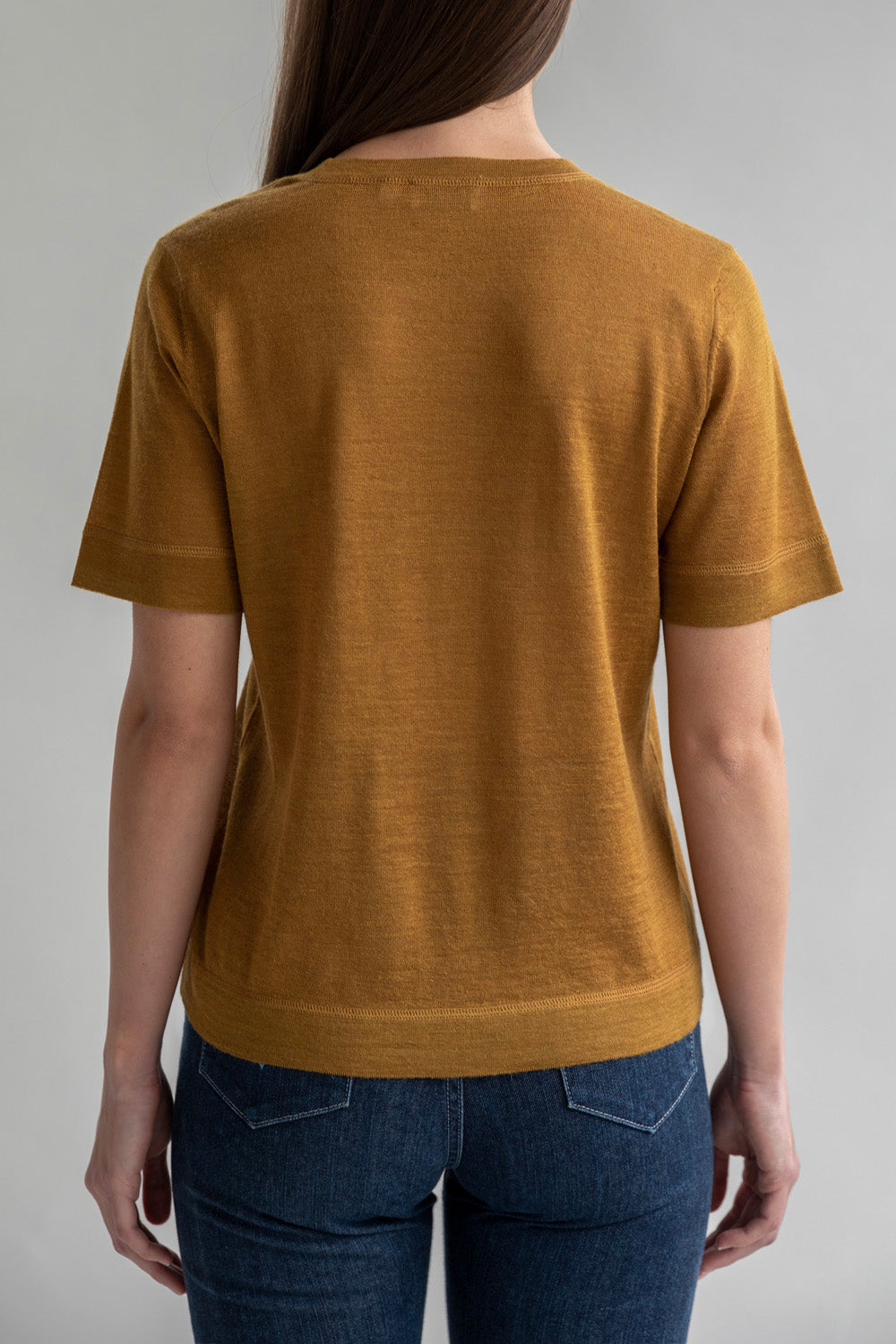 CREW NECK SWEATER TEE - GOLDEN