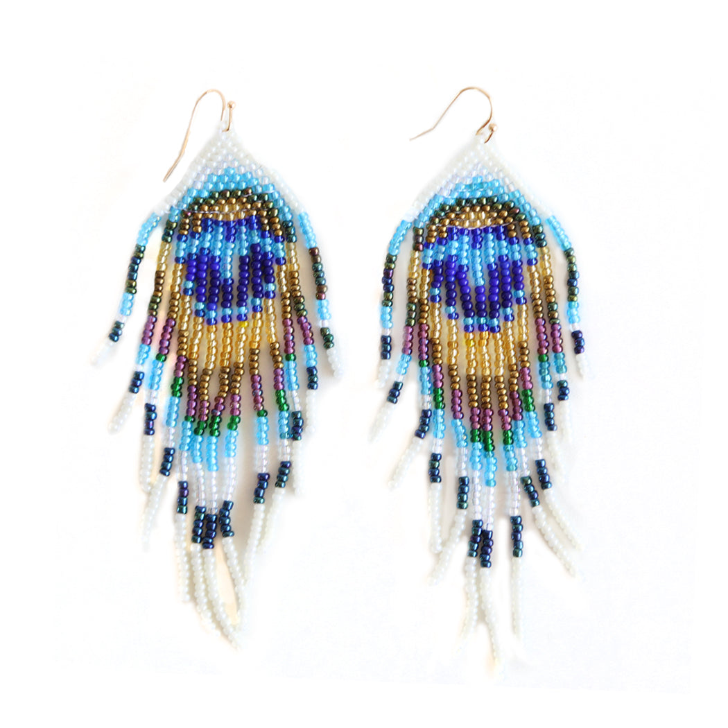 Peacock Feather Embera Earrings