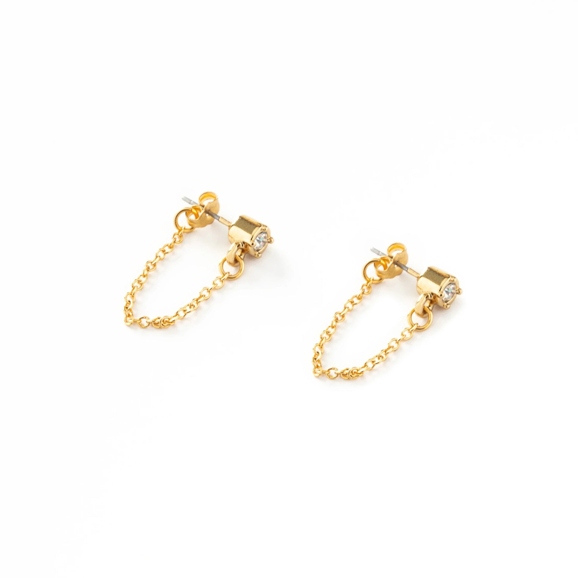 Chain Loop Gem Earrings
