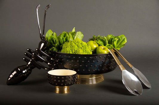 Djembe Salad Server Short Gold - In Stock