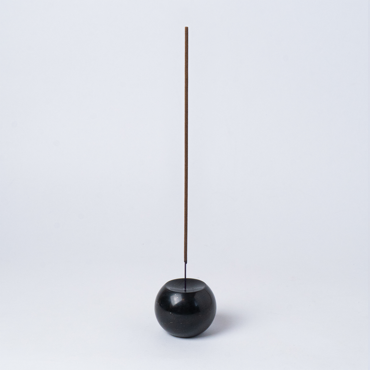 Gemstone sphere incense holder Serpentine green