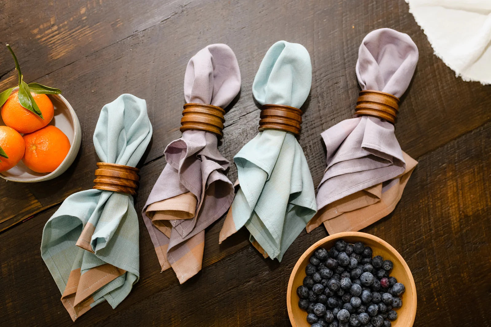 YIN YANG Handwoven Napkins - Set of 4. Cotton - Fair Trade - Artisan Made